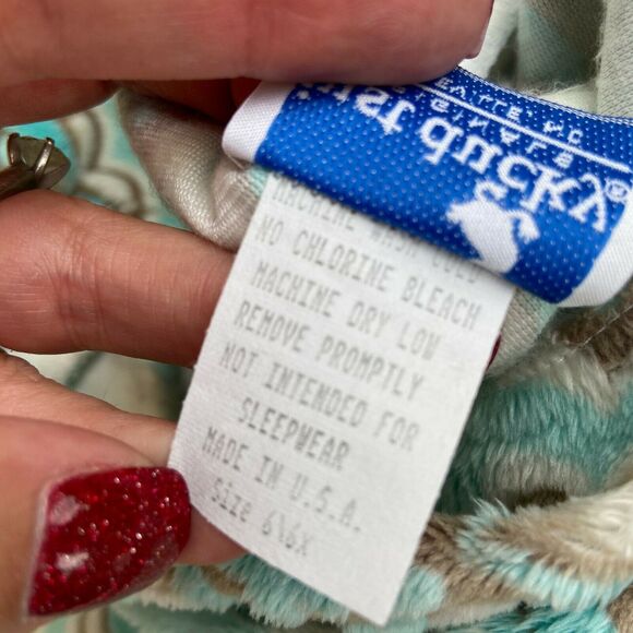 Just Ducky Girls Dress Size 6X Turquoise Tan White Velour Jumper Spring Colors - Picture 5 of 7